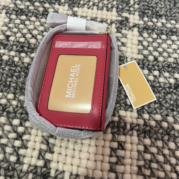 Michael Michael Kors Jet Set Charm Small Leather ID Lanyard Light Berry Sorbet - Picture 4 of 7